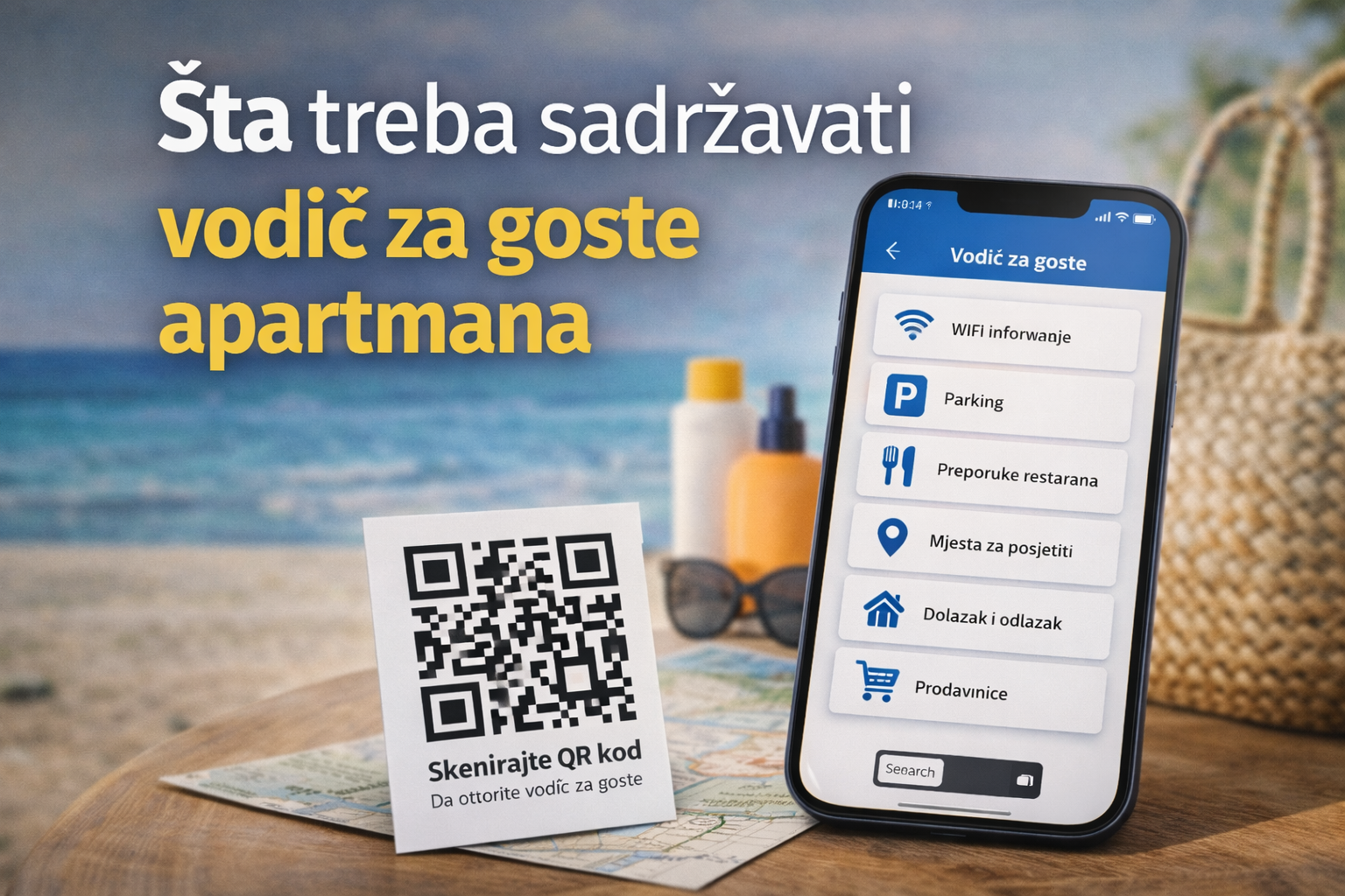 Vodič za goste apartmana na telefonu